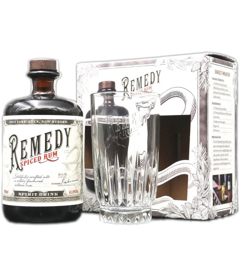 Remedy Spiced Rom 0.7L+1 Pahar Remedy Spiced Rom 0.7L+1 Pahar