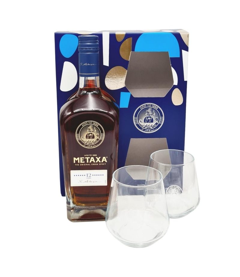 Metaxa 12* Brandy 0.7L+2 Pahare