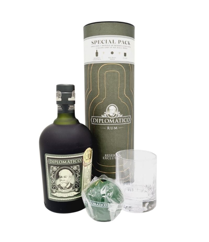 Diplomatico Reserva Exclusiva 12YO Rom 0.7L+1 Pahar+Ice Ball