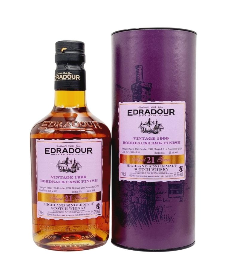 Edradour 21YO Vintage 1999 Bordeaux Cask Finish Whisky 0.7L Edradour 21YO Vintage 1999 Bordeaux Cask Finish Whisky 0.7L