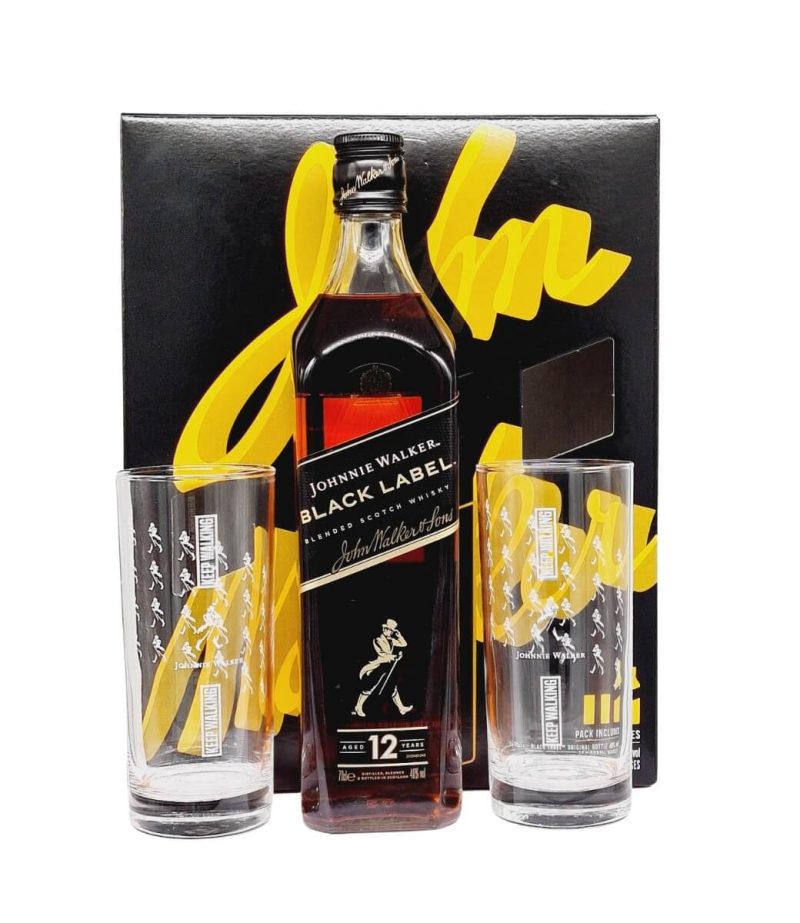 Johnnie Walker Black 12YO Whisky 0.7L+2 Pahare Johnnie Walker Black 12YO Whisky 0.7L+2 Pahare