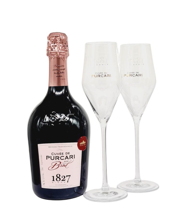 Purcari Cuvee de Purcari Rose Brut Spumant 0.75L+2Pahare Purcari Cuvee de Purcari Rose Brut Spumant 0.75L+2Pahare