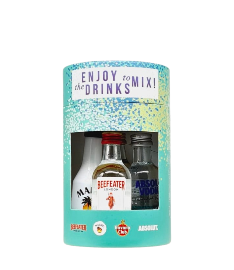Set Miniaturi Enjoy The Drinks To Mix (Beefeater, Malibu, Havana, Absolut) 4x0.05L
