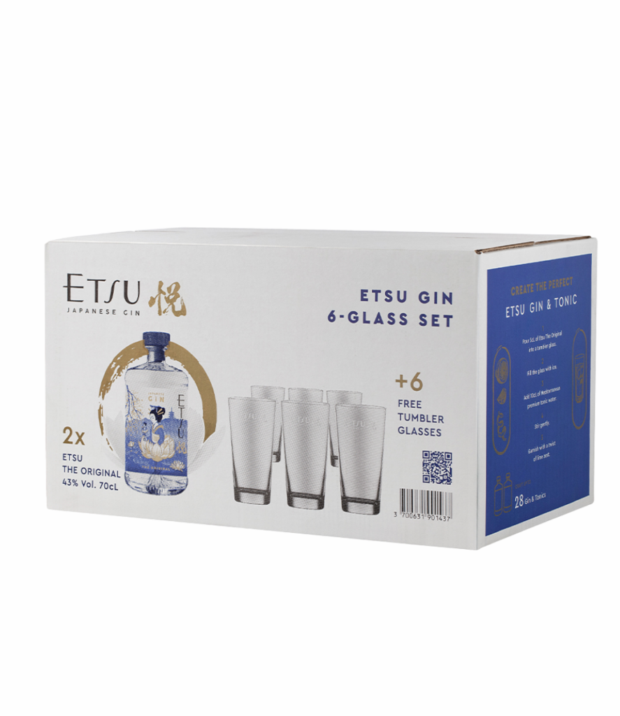 Pachet 2x Etsu Japanese Gin 0.7L + 6 Pahare