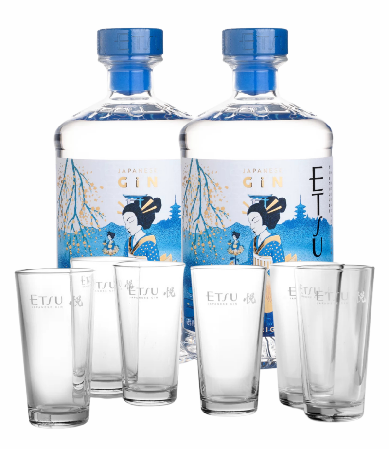 Pachet 2x Etsu Japanese Gin 0.7L + 6 Pahare